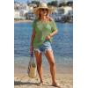 image:imageArachampCloz Womens Cotton Blend Crochet Cover Up Oversized Short Sleeve Mesh Casual Knit Beach Summer 2026Green
