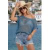 image:imageArachampCloz Womens Cotton Blend Crochet Cover Up Oversized Short Sleeve Mesh Casual Knit Beach Summer 2026Navy Blue