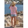 image:imageArachampCloz Womens Cotton Blend Crochet Cover Up Oversized Short Sleeve Mesh Casual Knit Beach Summer 2026Pink
