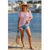 image:imageArachampCloz Womens Cotton Blend Crochet Cover Up Oversized Short Sleeve Mesh Casual Knit Beach Summer 2026Pink