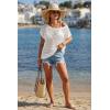 image:imageArachampCloz Womens Cotton Blend Crochet Cover Up Oversized Short Sleeve Mesh Casual Knit Beach Summer 2026White