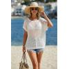 image:imageArachampCloz Womens Cotton Blend Crochet Cover Up Oversized Short Sleeve Mesh Casual Knit Beach Summer 2026White