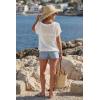 image:imageArachampCloz Womens Cotton Blend Crochet Cover Up Oversized Short Sleeve Mesh Casual Knit Beach Summer 2026White