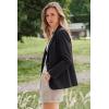 image:imageArachampCloz Womens Linen Blend Notched Lapel Open Front Blazers Work Business Casual Outfits 2026Black
