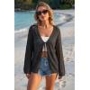 image:imageArachampCloz Womens Linen Blend Summer Crochet Cardigans Lightweight Boho Cover Up Lacey Kint Beach Resort Wear Trendy 2026Black