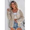 image:imageArachampCloz Womens Linen Blend Summer Crochet Cardigans Lightweight Boho Cover Up Lacey Kint Beach Resort Wear Trendy 2026Khaki
