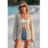 image:imageArachampCloz Womens Linen Blend Summer Crochet Cardigans Lightweight Boho Cover Up Lacey Kint Beach Resort Wear Trendy 2026Khaki
