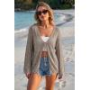 image:imageArachampCloz Womens Linen Blend Summer Crochet Cardigans Lightweight Boho Cover Up Lacey Kint Beach Resort Wear Trendy 2026Nutmeg