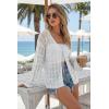 image:imageArachampCloz Womens Linen Blend Summer Crochet Cardigans Lightweight Boho Cover Up Lacey Kint Beach Resort Wear Trendy 2026White