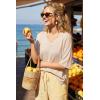 image:imageArachampCloz Womens Wool Blend Elbow Sleeve Summer Oversized Casual SweaterApricot