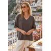 image:imageArachampCloz Womens Wool Blend Elbow Sleeve Summer Oversized Casual SweaterCoffee
