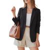 image:imageArachampCloz Womens Linen Blend Notched Lapel Open Front Blazers Work Business Casual Outfits 2026Black