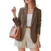 image:imageArachampCloz Womens Linen Blend Notched Lapel Open Front Blazers Work Business Casual Outfits 2026Brown