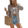image:imageArachampCloz Womens Linen Blend Summer Crochet Cardigans Lightweight Boho Cover Up Lacey Kint Beach Resort Wear Trendy 2026Nutmeg