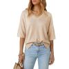 image:imageArachampCloz Womens Wool Blend Elbow Sleeve Summer Oversized Casual SweaterApricot