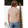 image:imageArachampCloz Womens Ruched Summer Tops Mock Neck Cap Sleeve Slim Fit Blouses 2026Napricot