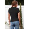 image:imageArachampCloz Womens Ruched Summer Tops Mock Neck Cap Sleeve Slim Fit Blouses 2026Nblack