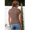 image:imageArachampCloz Womens Ruched Summer Tops Mock Neck Cap Sleeve Slim Fit Blouses 2026Ncoffee