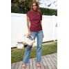image:imageArachampCloz Womens Ruched Summer Tops Mock Neck Cap Sleeve Slim Fit Blouses 2026Ndark Red