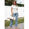 image:imageArachampCloz Womens Ruched Summer Tops Mock Neck Cap Sleeve Slim Fit Blouses 2026Noffwhite