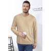 image:imageArachampCloz Mens Wool Blend Loose Fit Sweater Ultra Soft 2025 Spring Bottoming Crewneck Fashion PulloverApricot