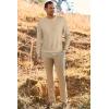 image:imageArachampCloz Mens Wool Blend Loose Fit Sweater Ultra Soft 2025 Spring Bottoming Crewneck Fashion PulloverApricot