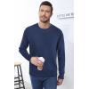 image:imageArachampCloz Mens Wool Blend Loose Fit Sweater Ultra Soft 2025 Spring Bottoming Crewneck Fashion PulloverBlue