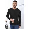 image:imageArachampCloz Mens Wool Blend Loose Fit Sweater Ultra Soft 2025 Spring Bottoming Crewneck Fashion PulloverLblack