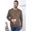 image:imageArachampCloz Mens Wool Blend Loose Fit Sweater Ultra Soft 2025 Spring Bottoming Crewneck Fashion PulloverLcoffee