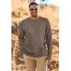 image:imageArachampCloz Mens Wool Blend Loose Fit Sweater Ultra Soft 2025 Spring Bottoming Crewneck Fashion PulloverLcoffee