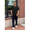image:imageArachampCloz Mens Zipper Polo 3D Texture Shirts 2025 Spring Summer Fashion Knit Golf Tops Short Sleeve Dress ClothesBlack