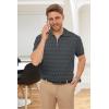 image:imageArachampCloz Mens Zipper Polo 3D Texture Shirts 2025 Spring Summer Fashion Knit Golf Tops Short Sleeve Dress ClothesDark Grey