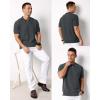 image:imageArachampCloz Mens Zipper Polo 3D Texture Shirts 2025 Spring Summer Fashion Knit Golf Tops Short Sleeve Dress ClothesDark Grey