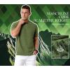 image:imageArachampCloz Mens Zipper Polo 3D Texture Shirts 2025 Spring Summer Fashion Knit Golf Tops Short Sleeve Dress ClothesLucky Green