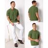 image:imageArachampCloz Mens Zipper Polo 3D Texture Shirts 2025 Spring Summer Fashion Knit Golf Tops Short Sleeve Dress ClothesLucky Green