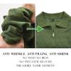 image:imageArachampCloz Mens Zipper Polo 3D Texture Shirts 2025 Spring Summer Fashion Knit Golf Tops Short Sleeve Dress ClothesLucky Green