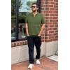 image:imageArachampCloz Mens Zipper Polo 3D Texture Shirts 2025 Spring Summer Fashion Knit Golf Tops Short Sleeve Dress ClothesLucky Green