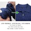 image:imageArachampCloz Mens Zipper Polo 3D Texture Shirts 2025 Spring Summer Fashion Knit Golf Tops Short Sleeve Dress ClothesNavy Blue