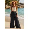image:imageArachampCloz Summer Womens Linen Blend High Waisted Flowy Wide Leg Palazzo Casual PantsBlack