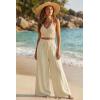 image:imageArachampCloz Summer Womens Linen Blend High Waisted Flowy Wide Leg Palazzo Casual PantsKhaki
