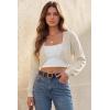 image:imageArachampCloz Womens 100 Cotton Bolero Shrug V Neck Cropped Cardigan Waffle Knit SweatersApricot