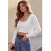 image:imageArachampCloz Womens 100 Cotton Bolero Shrug V Neck Cropped Cardigan Waffle Knit SweatersWhite