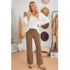 image:imageArachampCloz Womens 2025 Spring Sweater Pants Straight Leg Elastic High Waisted Business Casual Lounge Winter Knit SweatpantsKhaki