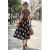 image:imageArachampCloz Womens Chiffon Wide Elastic Band ALine Pleated Floral Pleated SkirtsApricot Floral