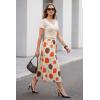 image:imageArachampCloz Womens Chiffon Wide Elastic Band ALine Pleated Floral Pleated SkirtsOrange Floral