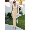 image:imageArachampCloz Womens Lightweight 2 Piece Sets Summer Vacation Button Top and Maxi Skirt 2026 OutfitsApricot
