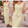 image:imageArachampCloz Womens Lightweight 2 Piece Sets Summer Vacation Button Top and Maxi Skirt 2026 OutfitsApricot