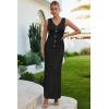 image:imageArachampCloz Womens Lightweight 2 Piece Sets Summer Vacation Button Top and Maxi Skirt 2026 OutfitsBlack