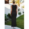 image:imageArachampCloz Womens Lightweight 2 Piece Sets Summer Vacation Button Top and Maxi Skirt 2026 OutfitsBlack