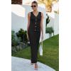 image:imageArachampCloz Womens Lightweight 2 Piece Sets Summer Vacation Button Top and Maxi Skirt 2026 OutfitsBlack
